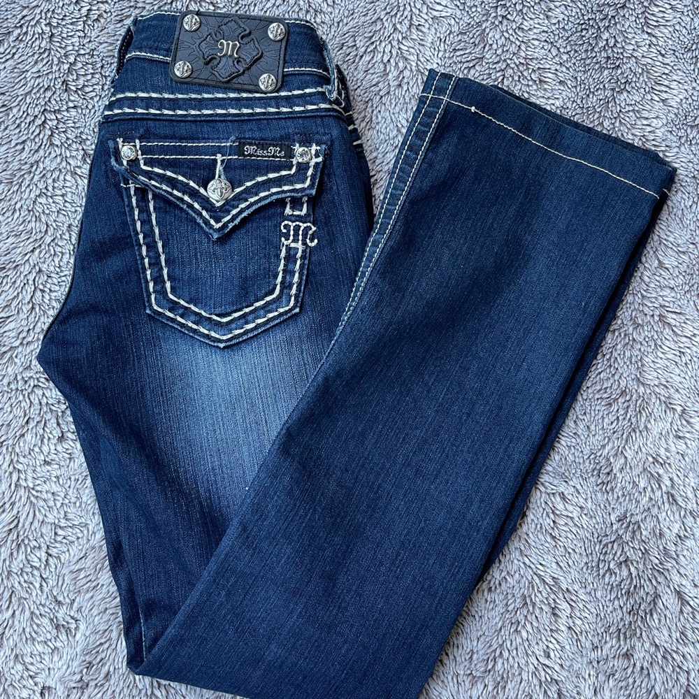 Miss Me Flap Pocket Stitching Bootcut Jeans Size26